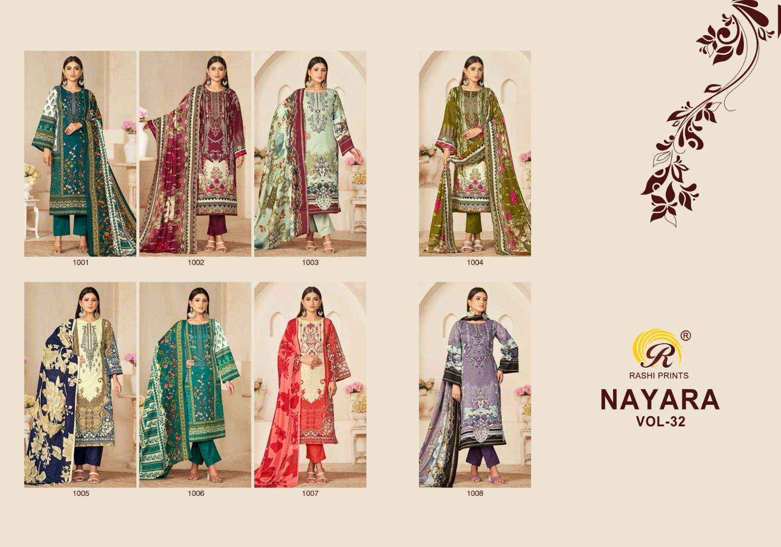 Rashi Prints Nayara Vol 32 Cambric Cotton Dress Material 8 pcs Catalogue