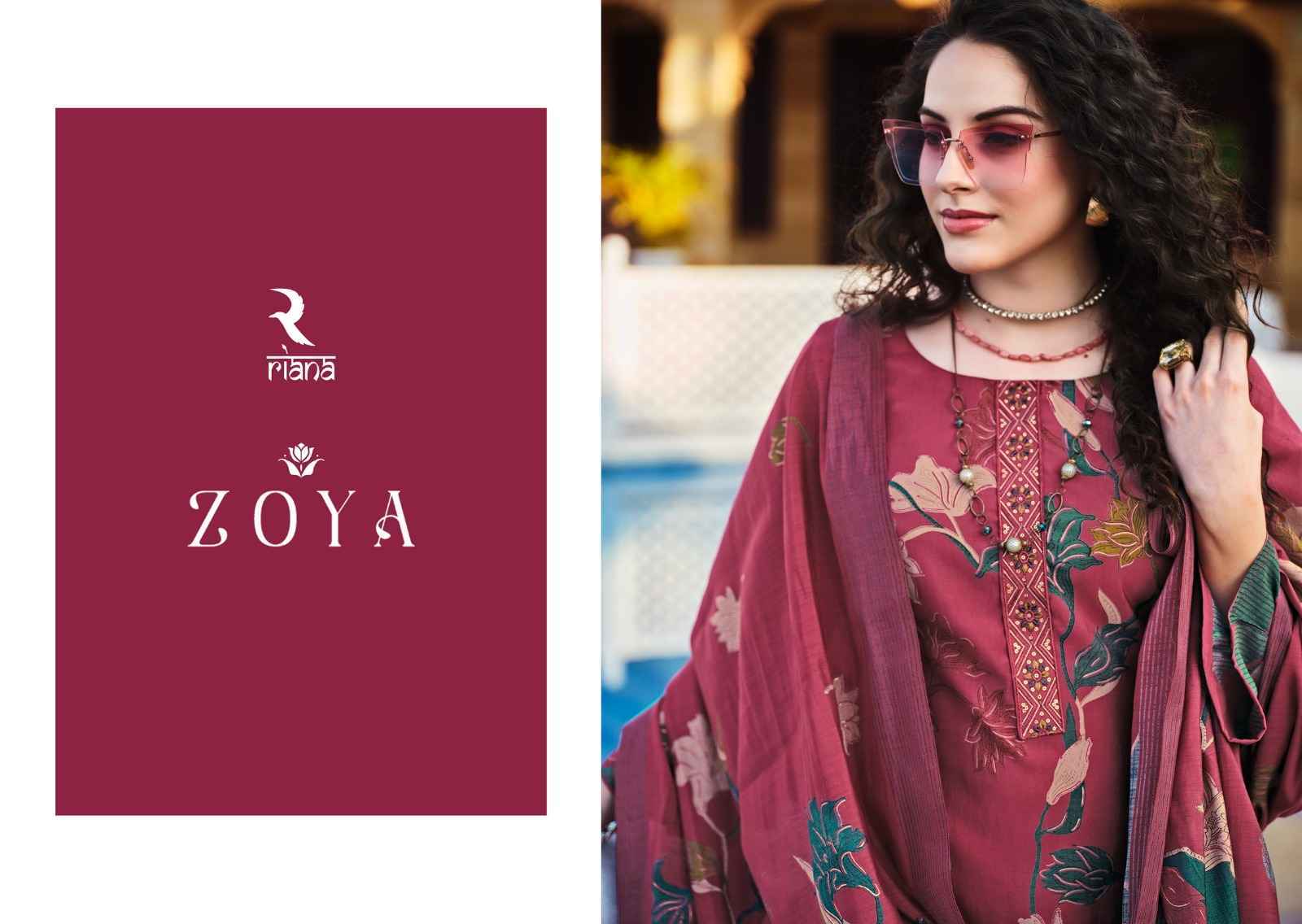 Riana Zoya Pure Muslin Print Dress Material 6 Pc Catalog