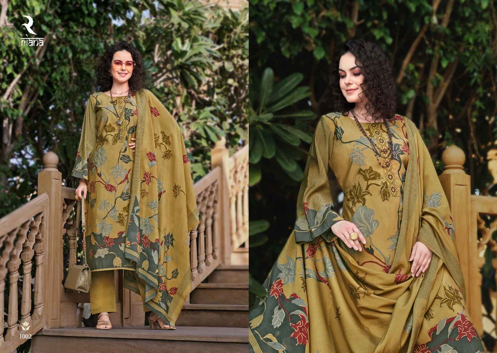 Riana Zoya Pure Muslin Print Dress Material 6 Pc Catalog