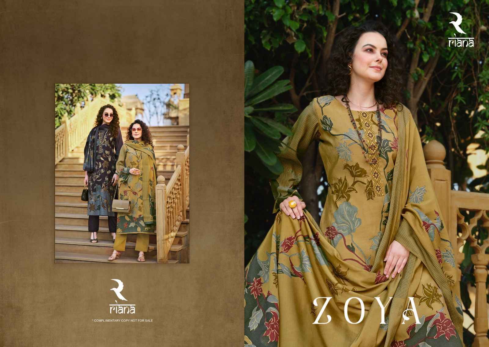 Riana Zoya Pure Muslin Print Dress Material 6 Pc Catalog