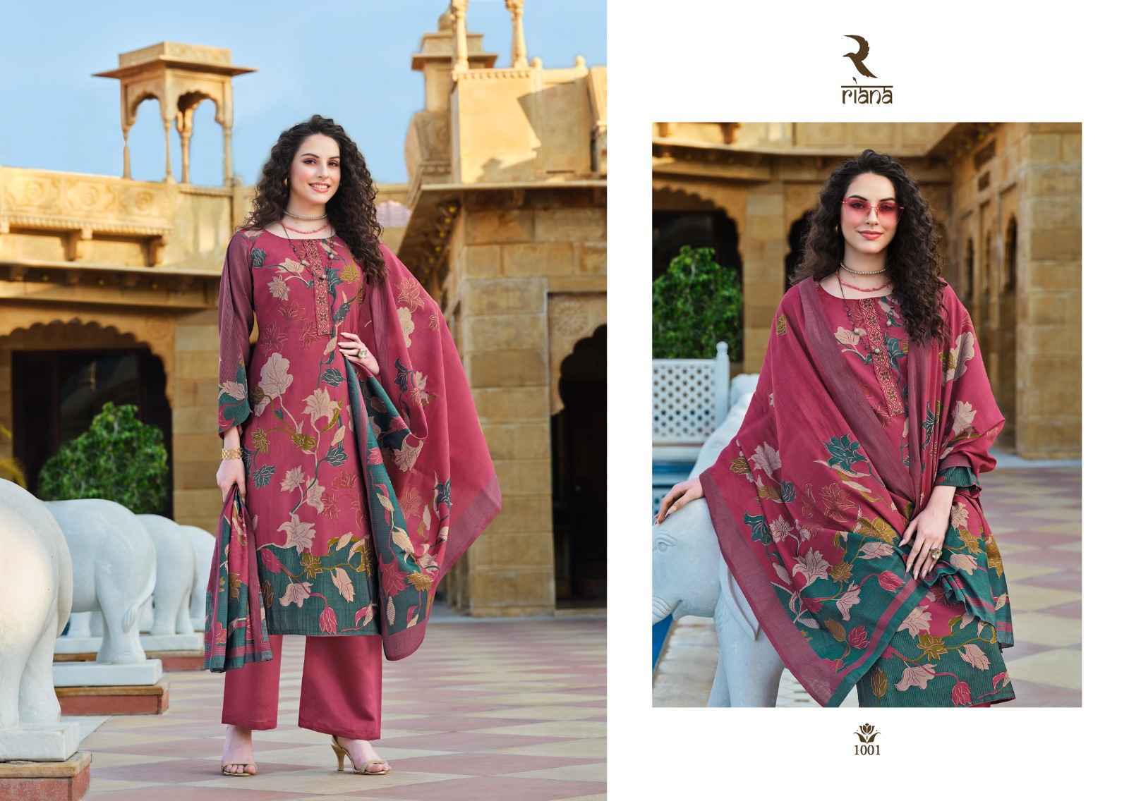 Riana Zoya Pure Muslin Print Dress Material 6 Pc Catalog