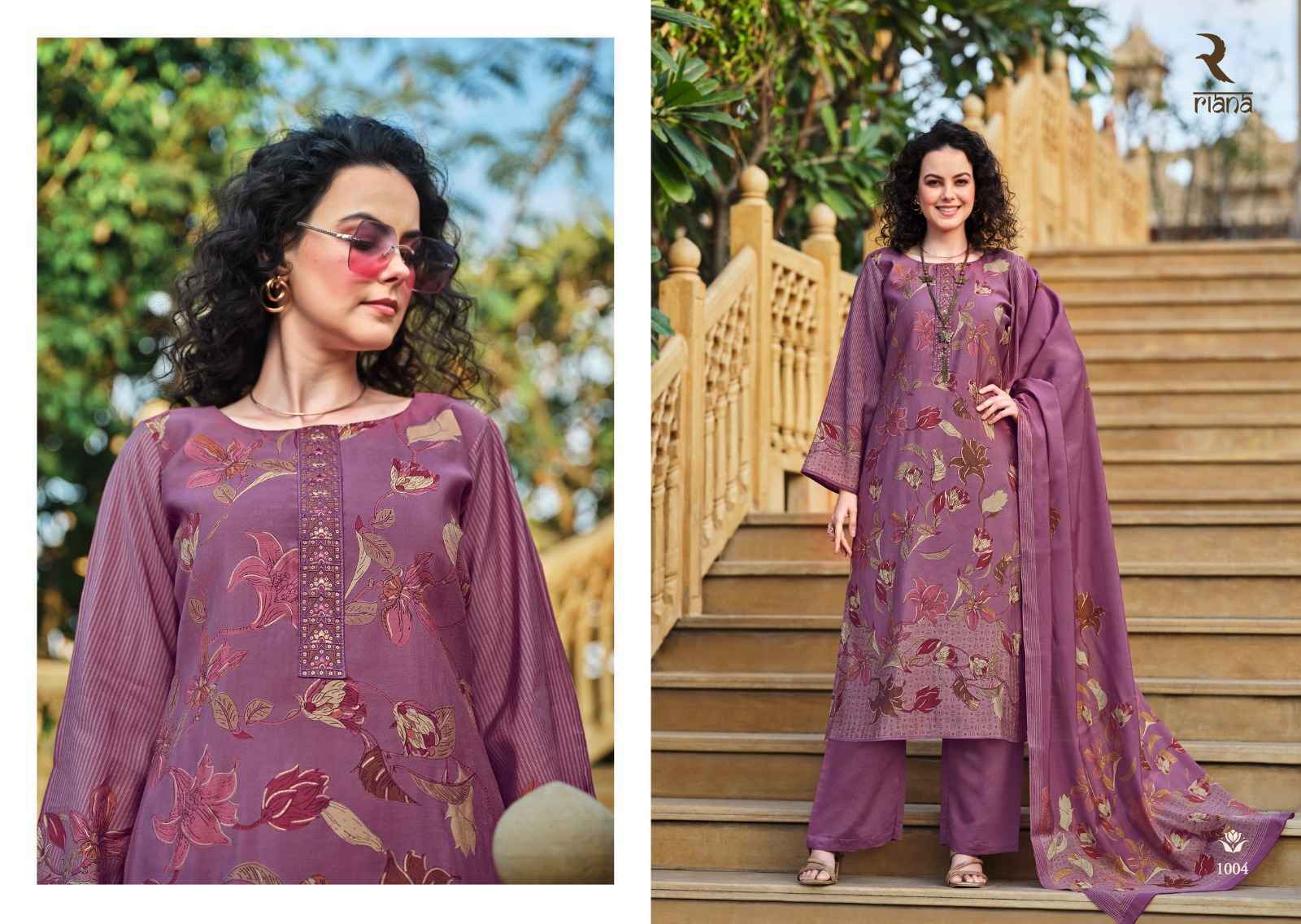 Riana Zoya Pure Muslin Print Dress Material 6 Pc Catalog