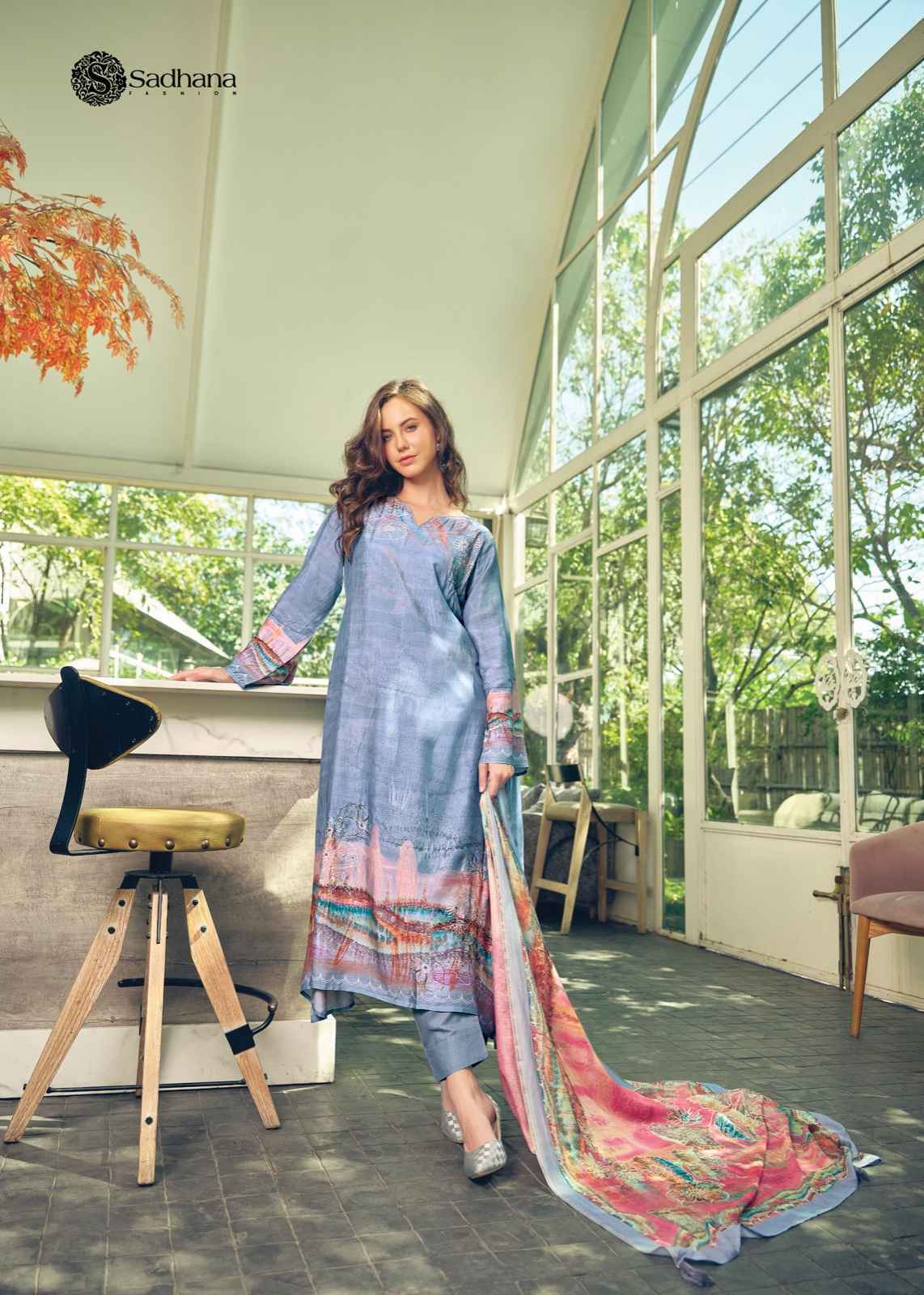 Sadhana Fashion Akali Pure Muslin Silk Dress Material 8 Pc Catalog
