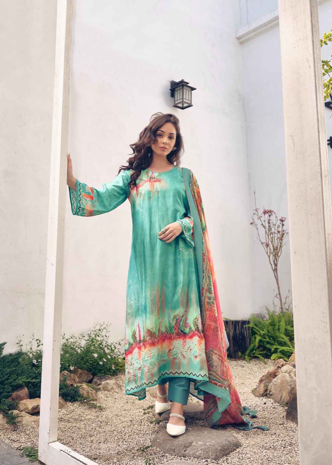Sadhana Fashion Akali Pure Muslin Silk Dress Material 8 Pc Catalog
