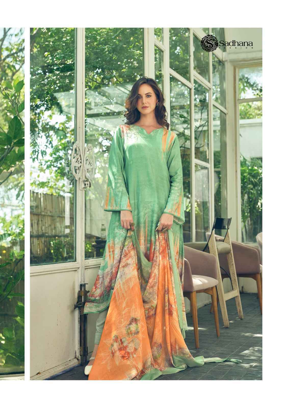 Sadhana Fashion Akali Pure Muslin Silk Dress Material 8 Pc Catalog