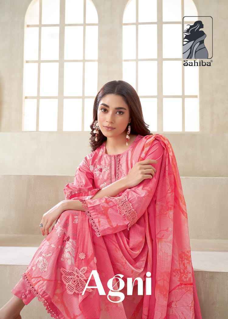 Sahiba Agni Pure Cotton Lawn Print Dress Material 7 Pc Catalog