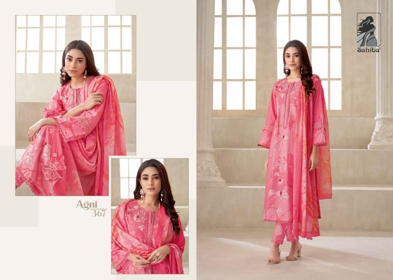 Sahiba Agni Pure Cotton Lawn Print Dress Material 7 Pc Catalog