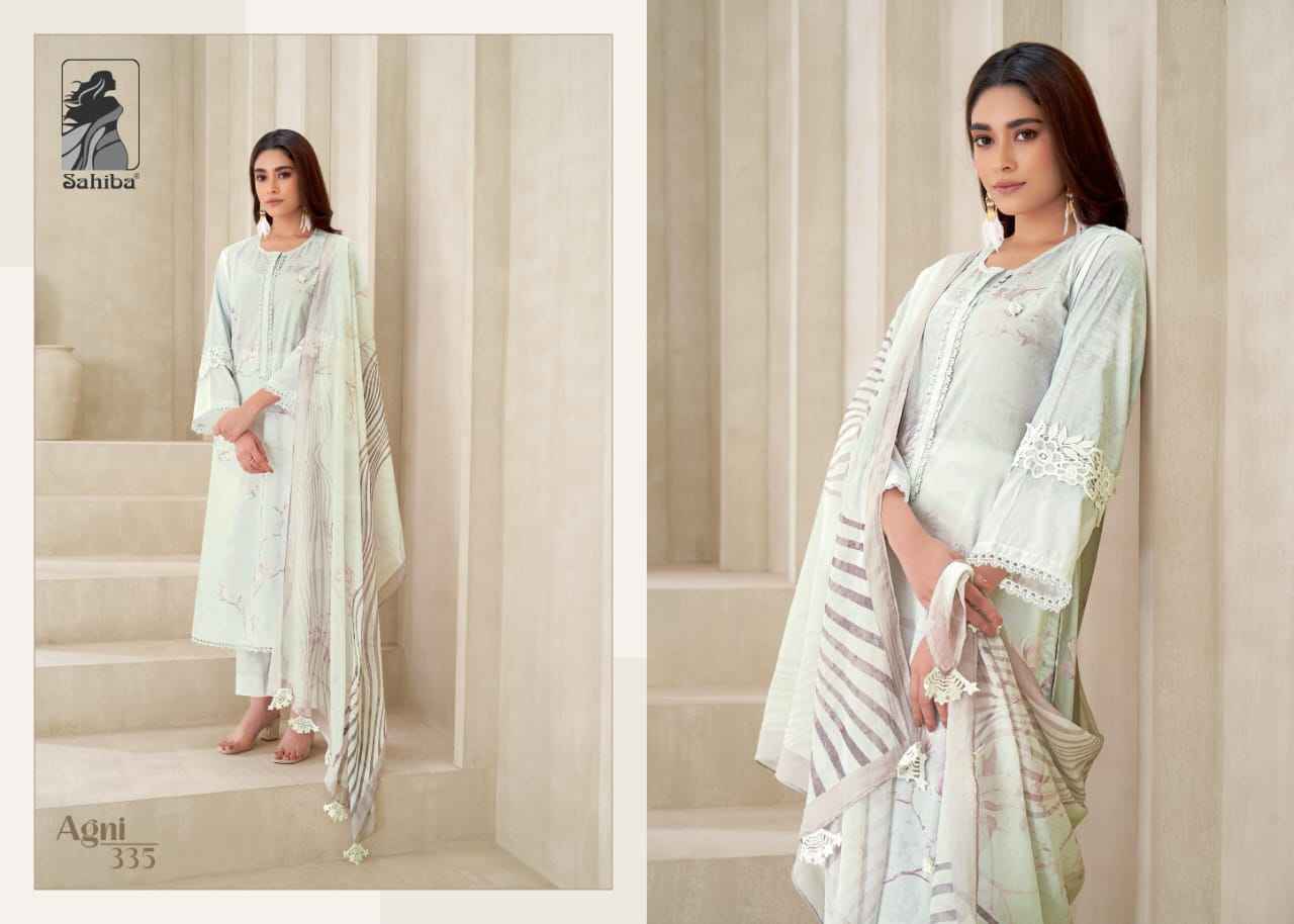 Sahiba Agni Pure Cotton Lawn Print Dress Material 7 Pc Catalog