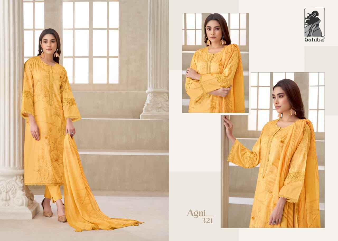 Sahiba Agni Pure Cotton Lawn Print Dress Material 7 Pc Catalog