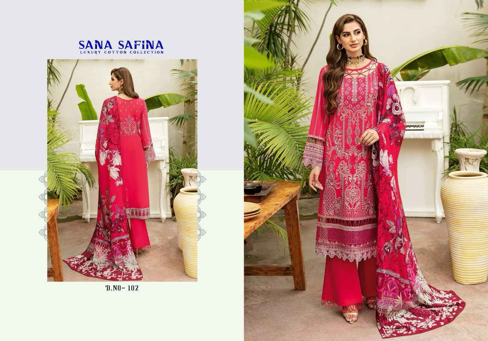 Sana Safina Vol-1 Luxury Cotton Collection Dress Material 6 pc Cataloge