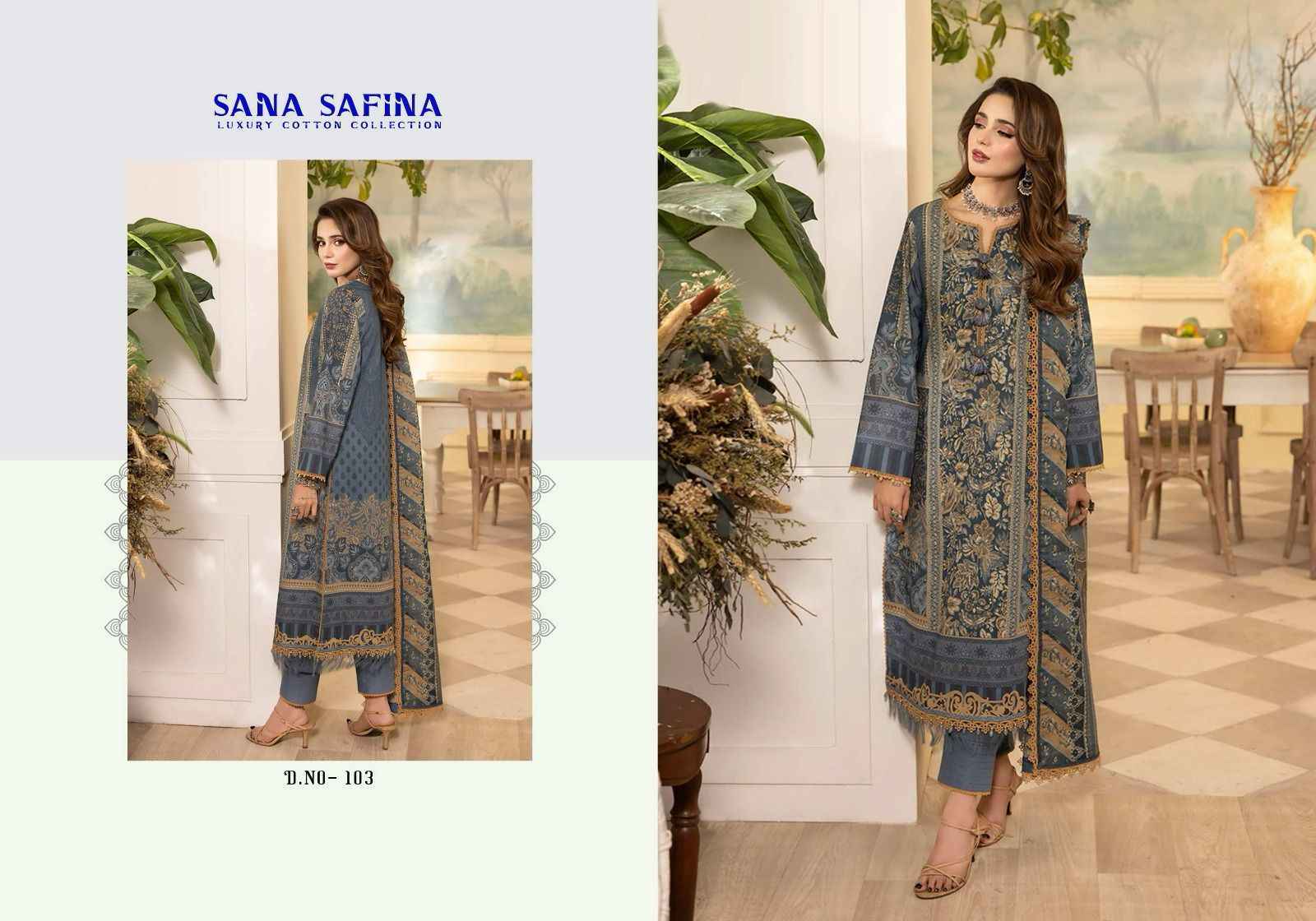 Sana Safina Vol-1 Luxury Cotton Collection Dress Material 6 pc Cataloge