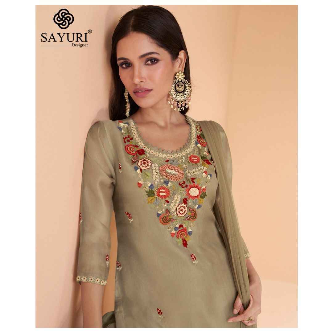Sayuri Designer Chandni Readymade Organza Silk Dress 4 pcs Catalogue