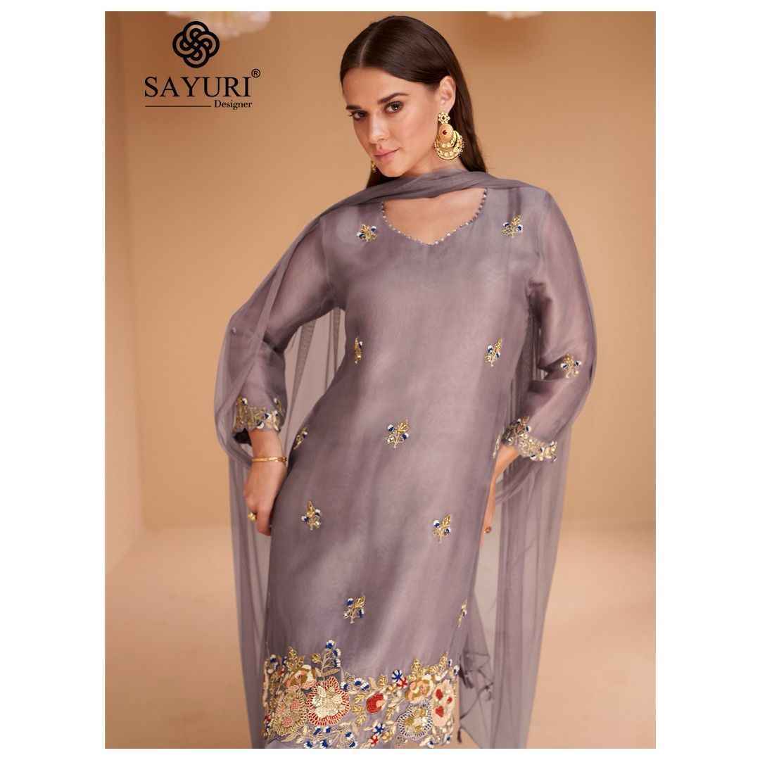 Sayuri Designer Chandni Readymade Organza Silk Dress 4 pcs Catalogue