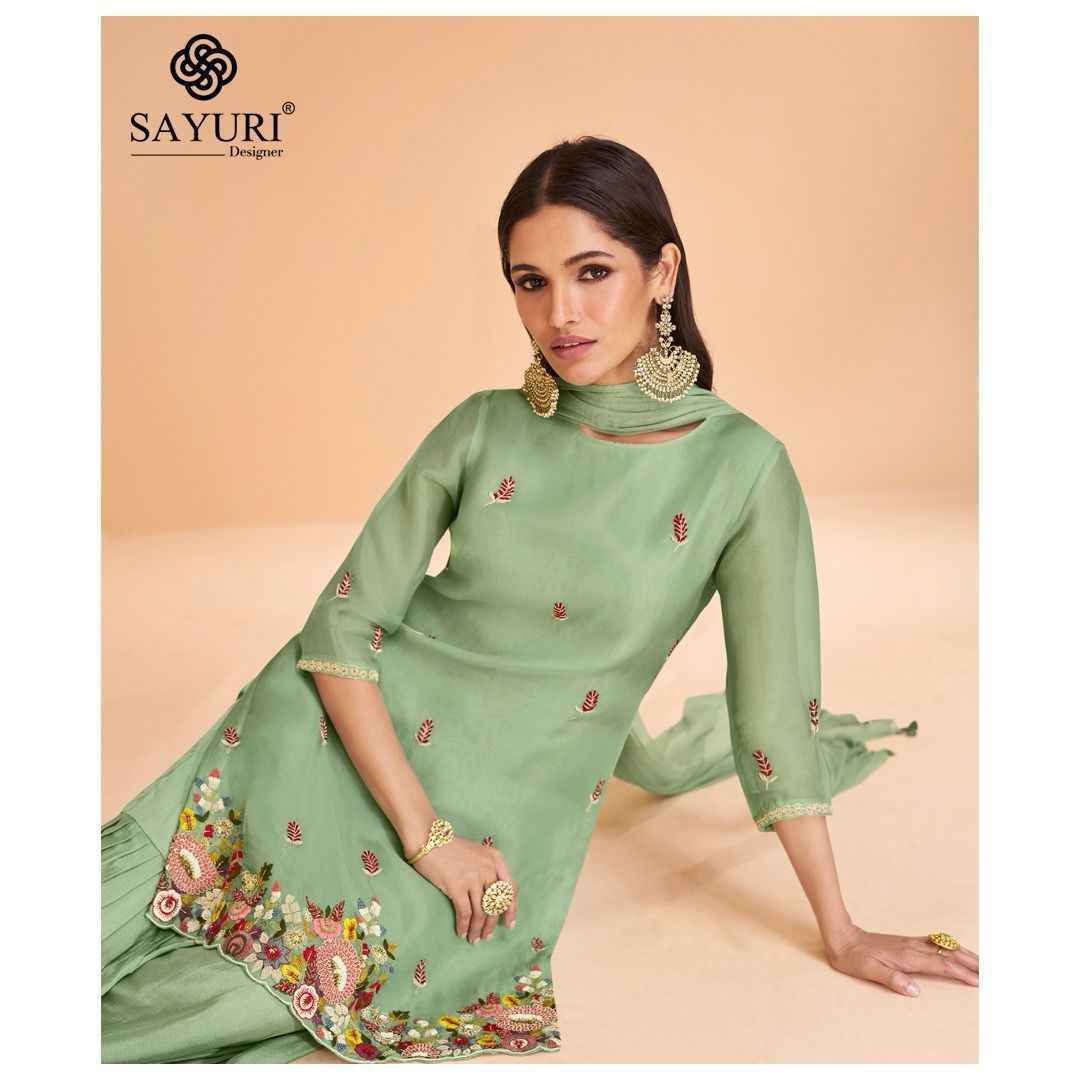 Sayuri Designer Chandni Readymade Organza Silk Dress 4 pcs Catalogue