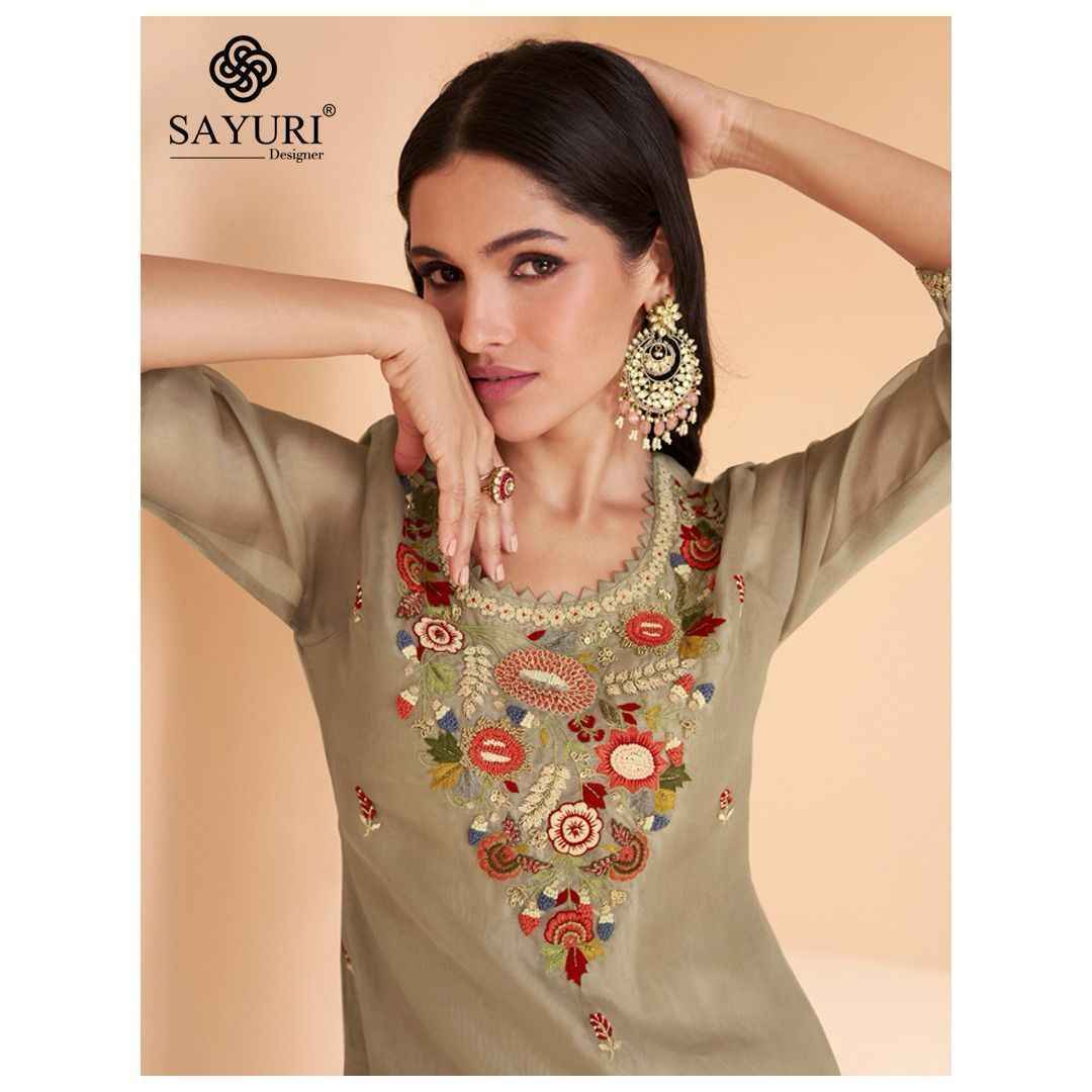 Sayuri Designer Chandni Readymade Organza Silk Dress 4 pcs Catalogue