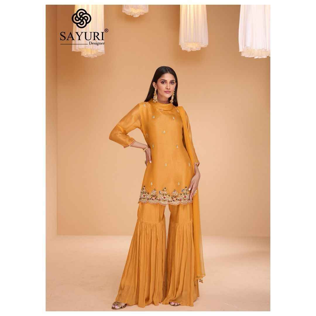 Sayuri Designer Chandni Readymade Organza Silk Dress 4 pcs Catalogue