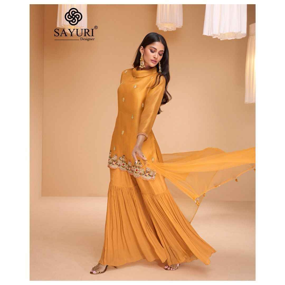 Sayuri Designer Chandni Readymade Organza Silk Dress 4 pcs Catalogue