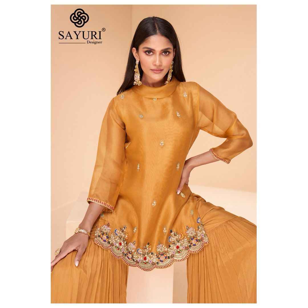 Sayuri Designer Chandni Readymade Organza Silk Dress 4 pcs Catalogue