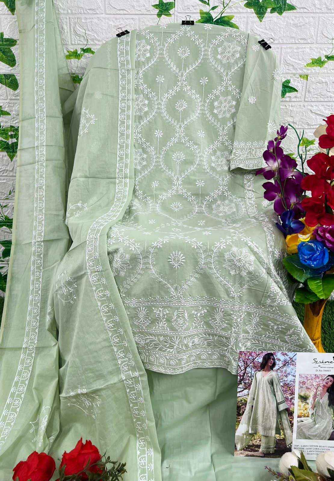 Serine Lawnkari Lawn Cotton Dress Material 5 pcs Catalogue