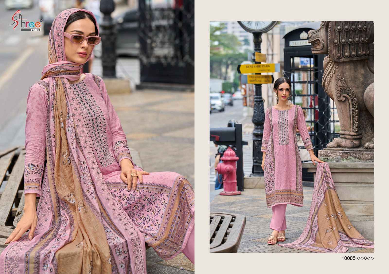 Shraddha Designer Bin Saeed Lawn Collection Vol-10 Cotton Dress Material 6 pc Cataloge