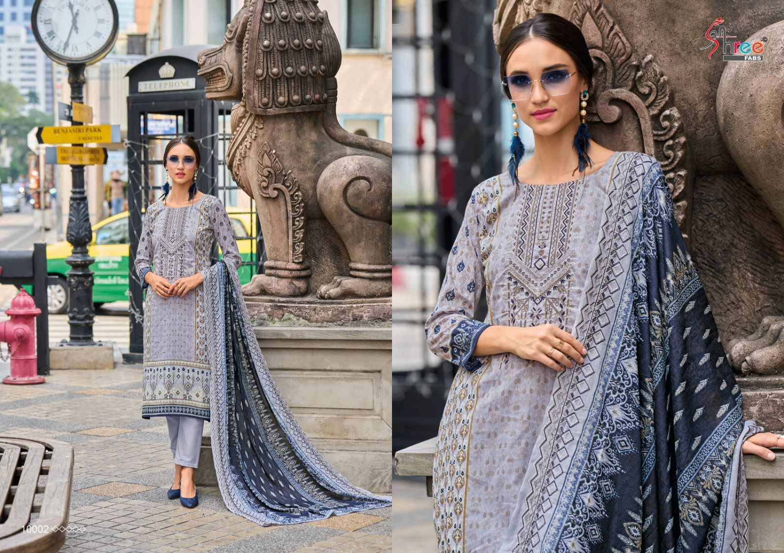 Shraddha Designer Bin Saeed Lawn Collection Vol-10 Cotton Dress Material 6 pc Cataloge