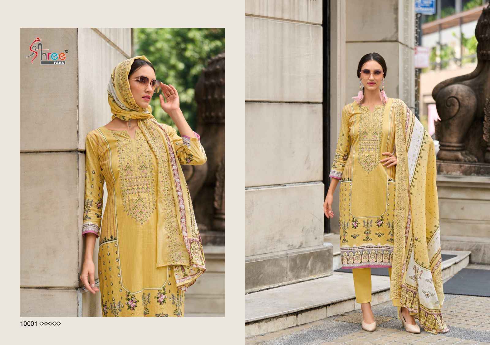 Shraddha Designer Bin Saeed Lawn Collection Vol-10 Cotton Dress Material 6 pc Cataloge