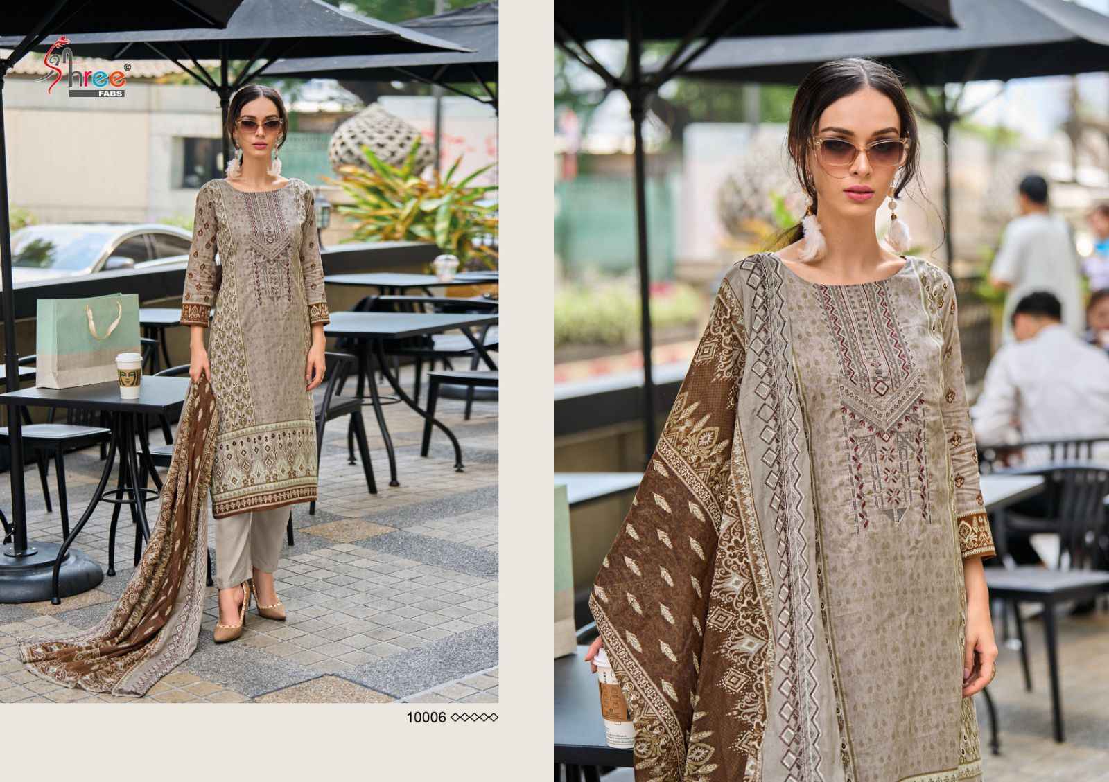 Shraddha Designer Bin Saeed Lawn Collection Vol-10 Cotton Dress Material 6 pc Cataloge