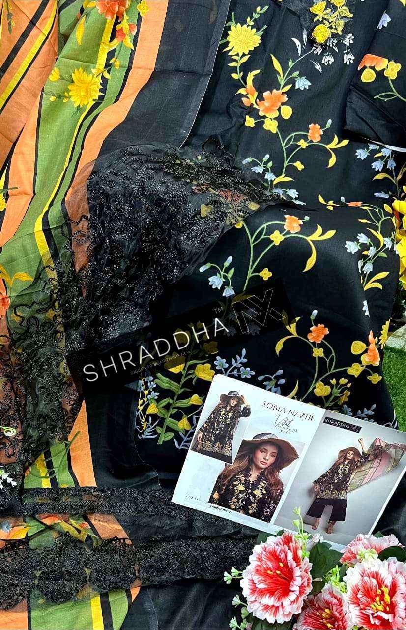 Shraddha Nx Sobia Nazir Vital Vol 1 Lawn Cotton Dress Material 4 pcs Catalogue