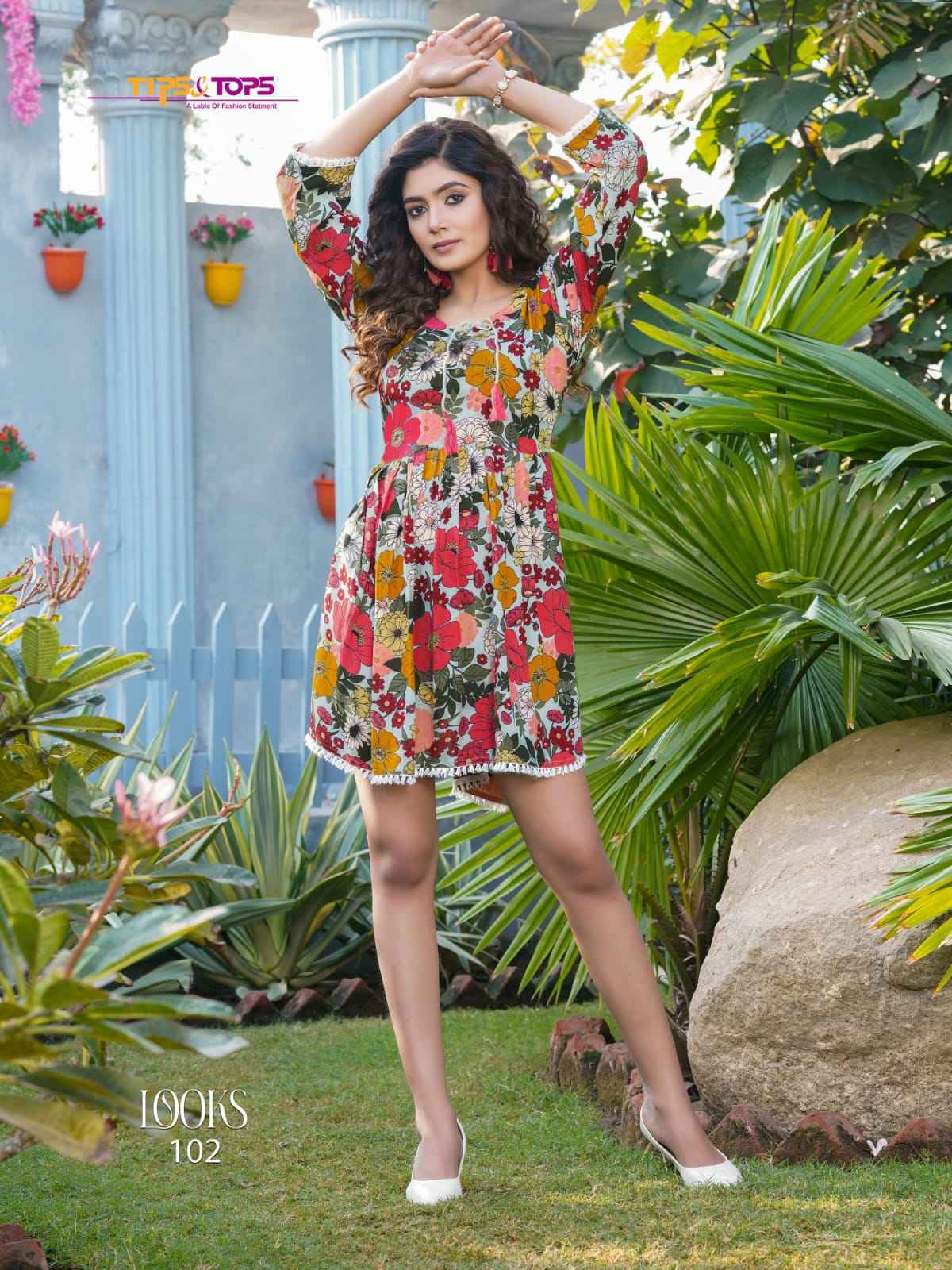 Tips & Tops Looks Vol-5 Rayon Kurti 6 Pc Catalog