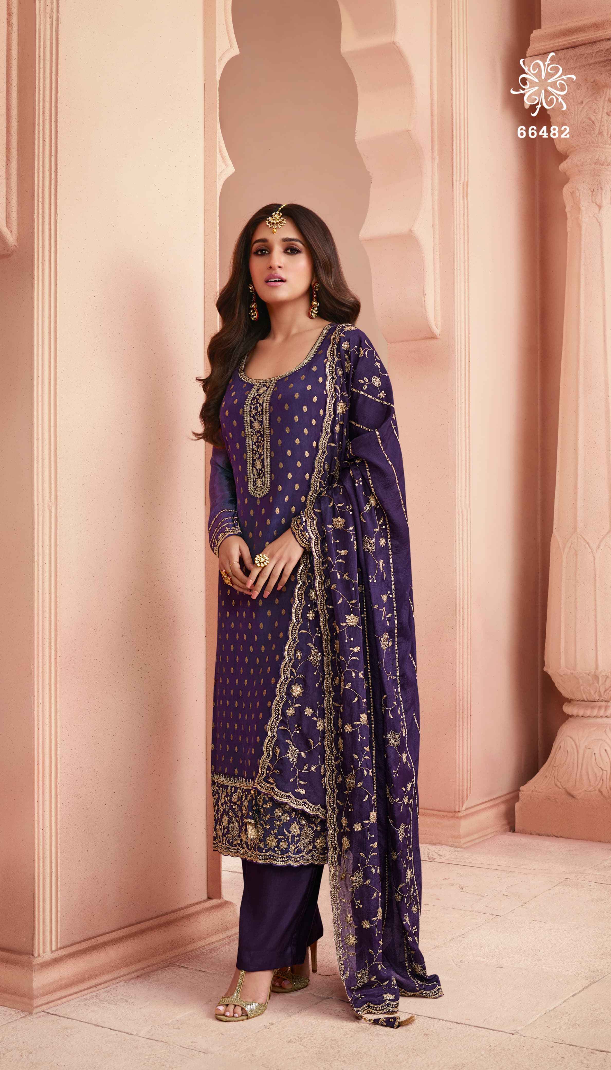 Vinay Kuleesh Swarnaa Hitlist Jacquard Embroidery Dress Material 4 Pc Catalog