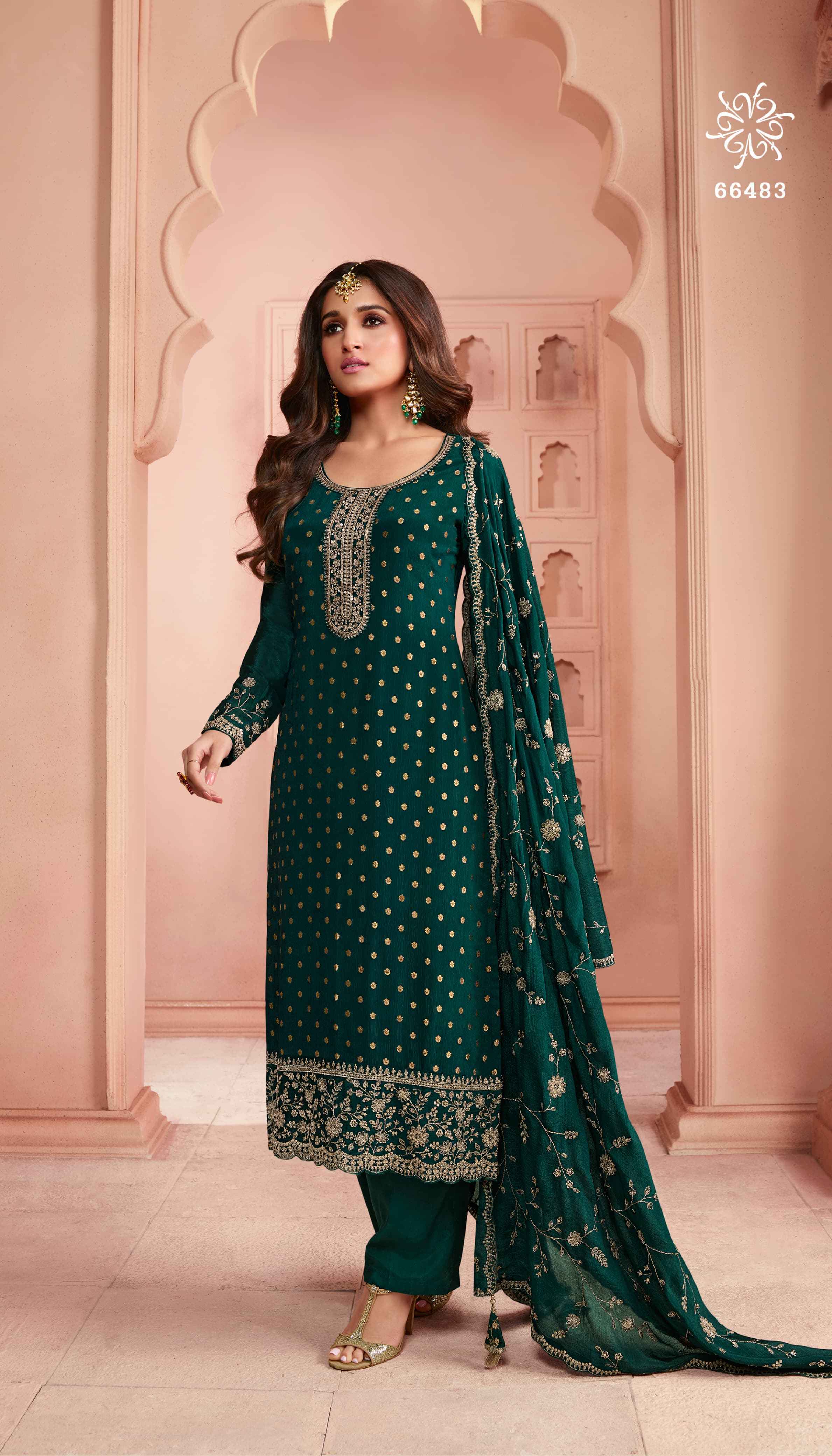 Vinay Kuleesh Swarnaa Hitlist Jacquard Embroidery Dress Material 4 Pc Catalog
