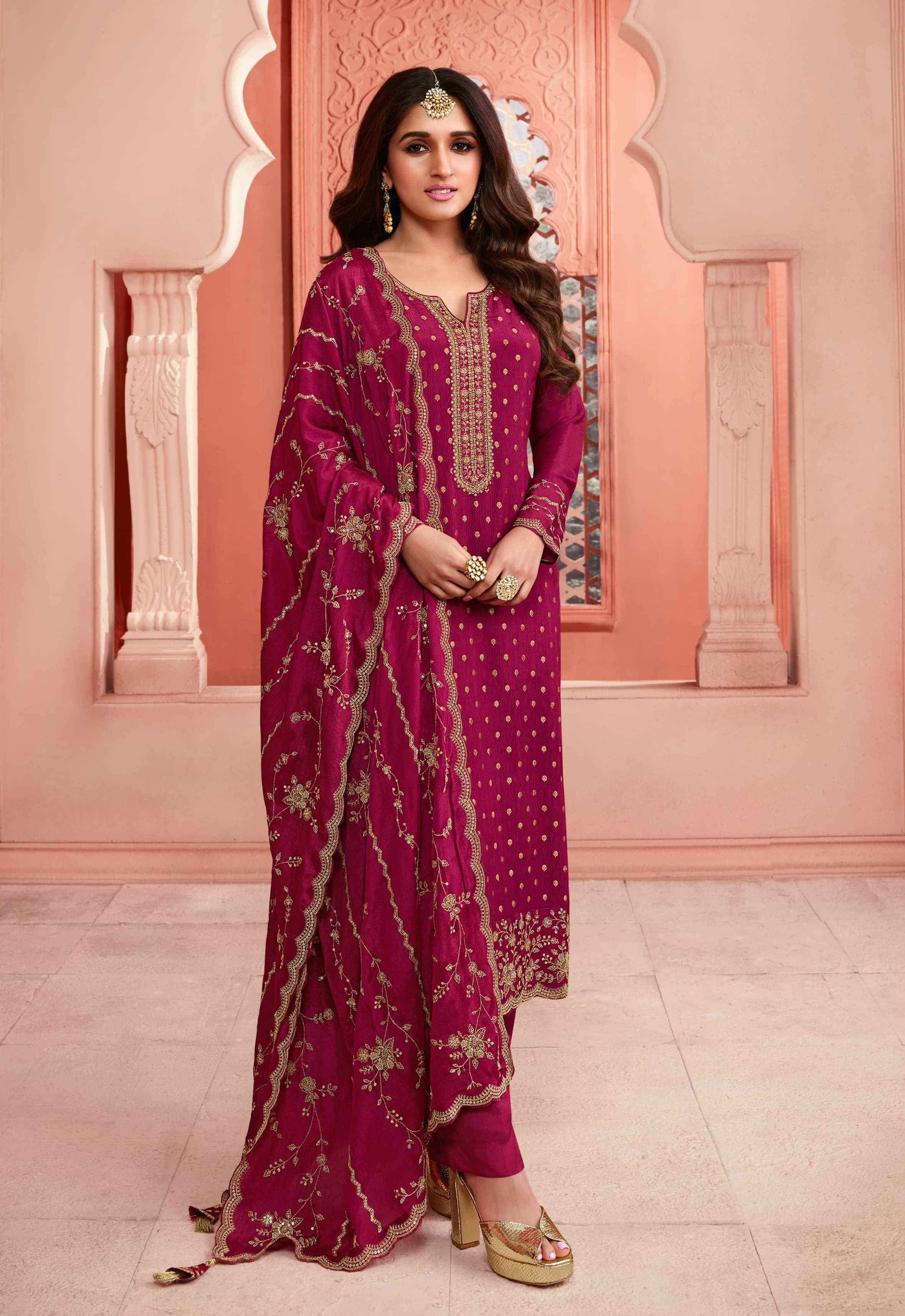 Vinay Kuleesh Swarnaa Hitlist Jacquard Embroidery Dress Material 4 Pc Catalog