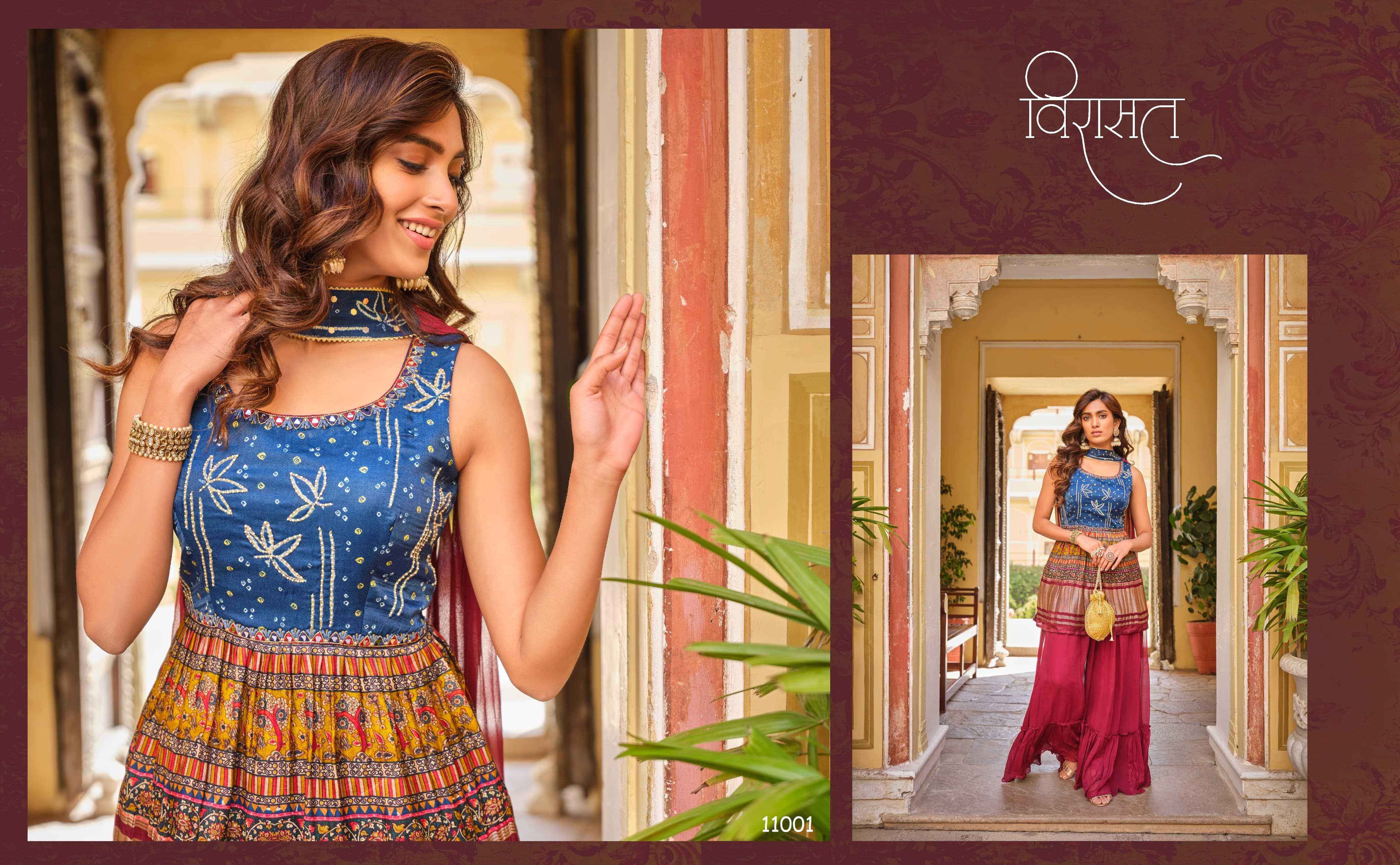 Virasat Noor Georgette Kurti Combo 4 pcs Catalogue