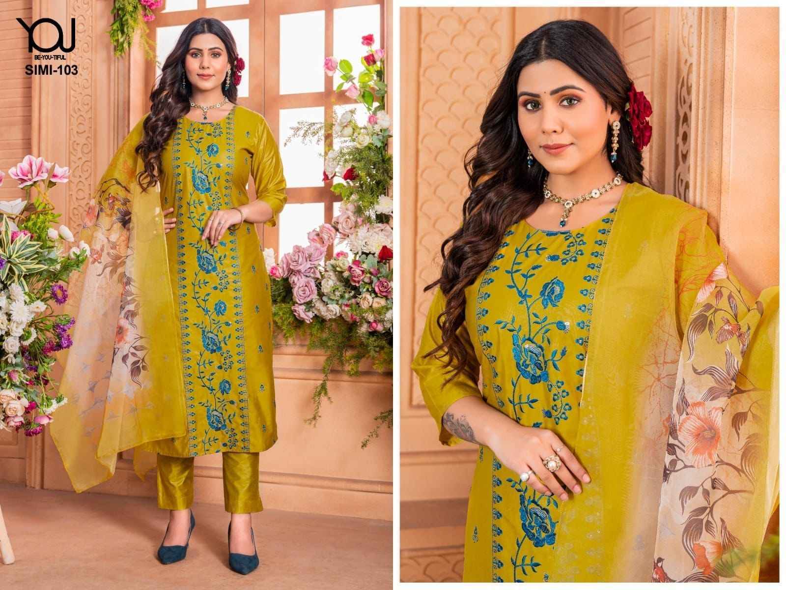 Wanna You Simi Heavy Chanderi Readymade Suit 4 Pc Catalog