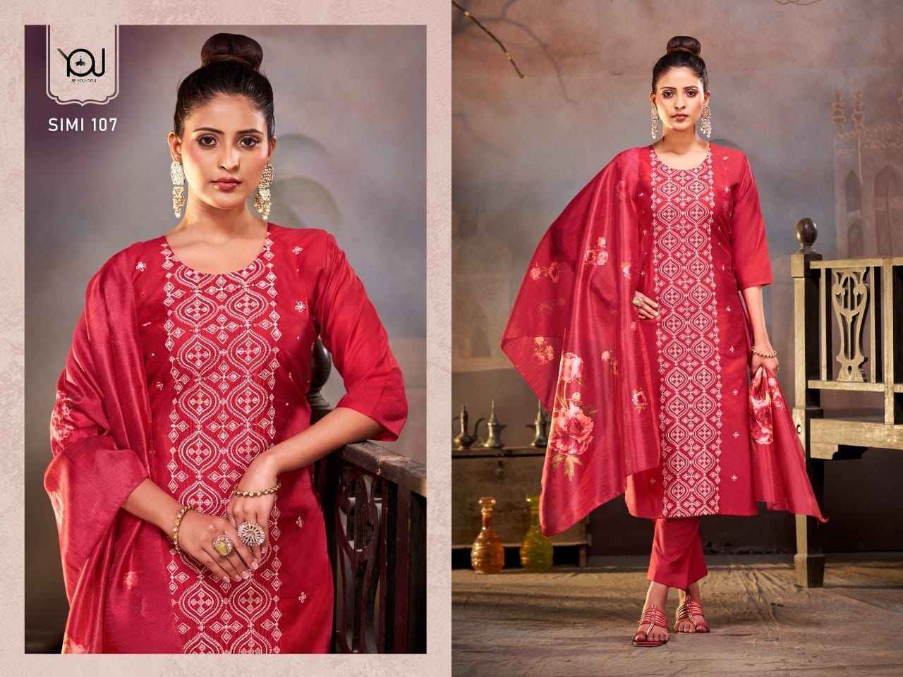 Wanna You Simi Heavy Chanderi Readymade Suit 4 Pc Catalog