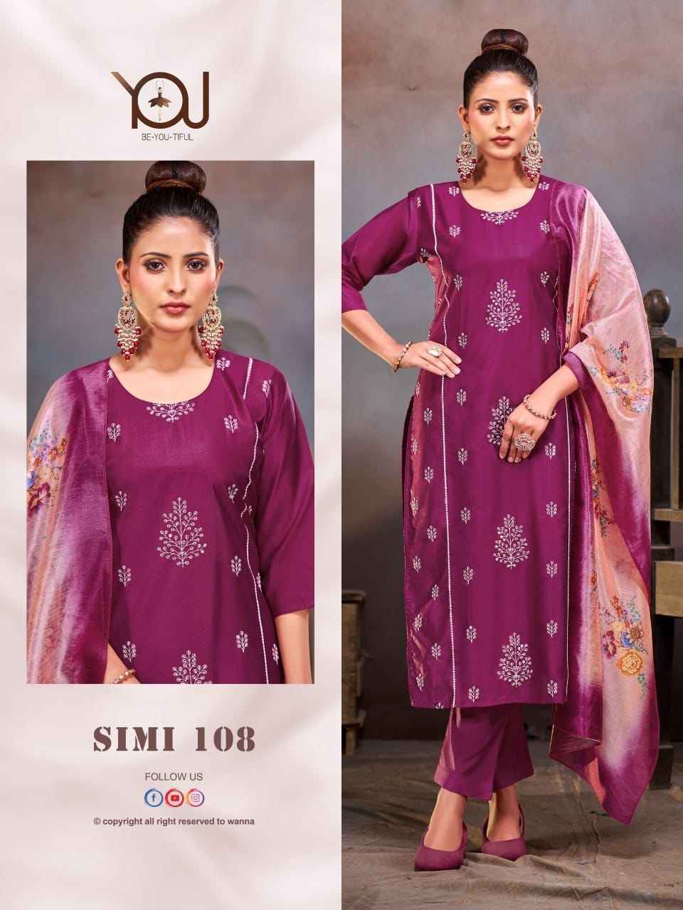 Wanna You Simi Heavy Chanderi Readymade Suit 4 Pc Catalog