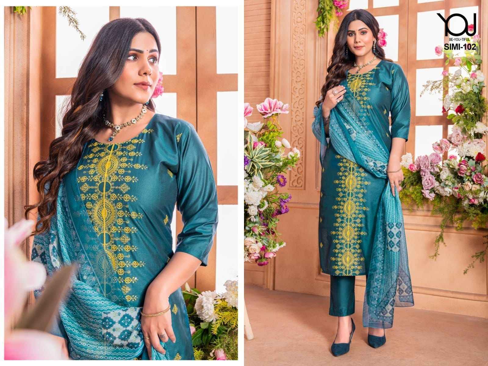 Wanna You Simi Heavy Chanderi Readymade Suit 4 Pc Catalog