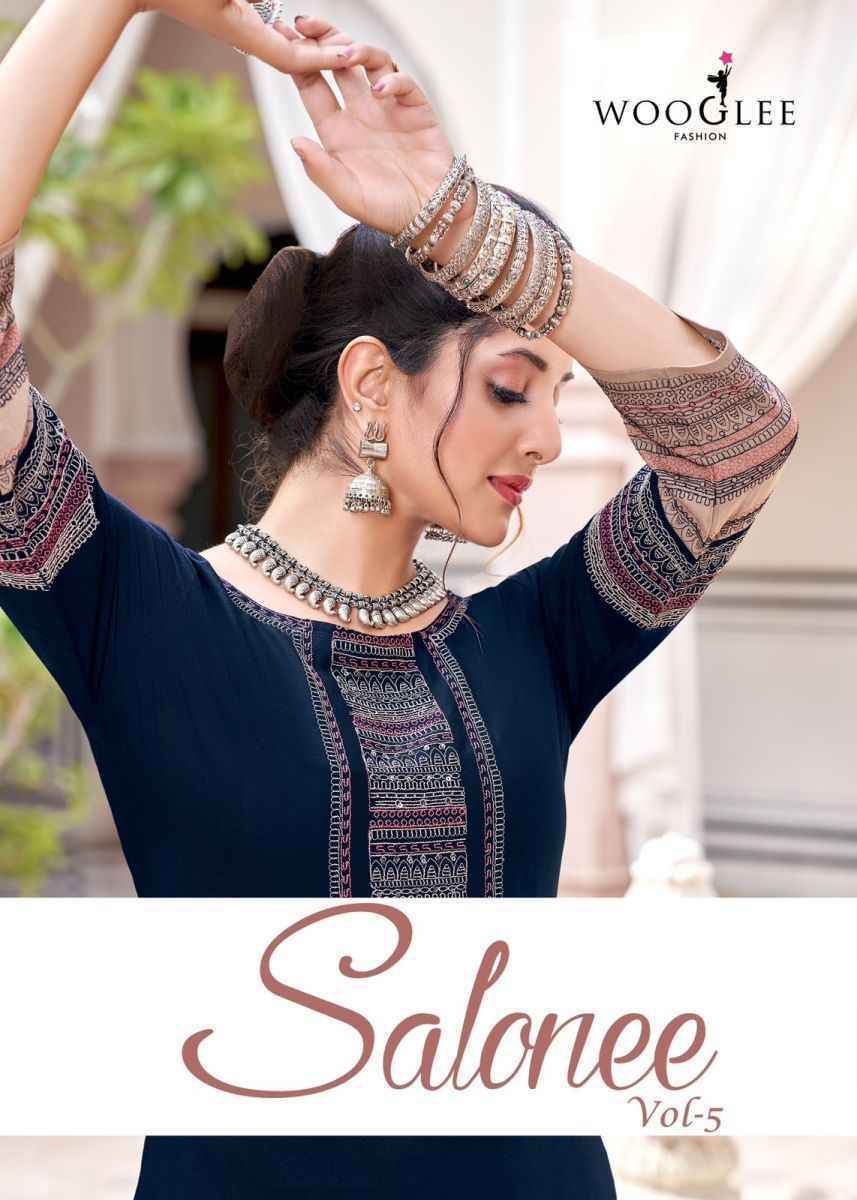 Wooglee Salonee Vol 5 Rayon Kurti 6 pcs Catalogue
