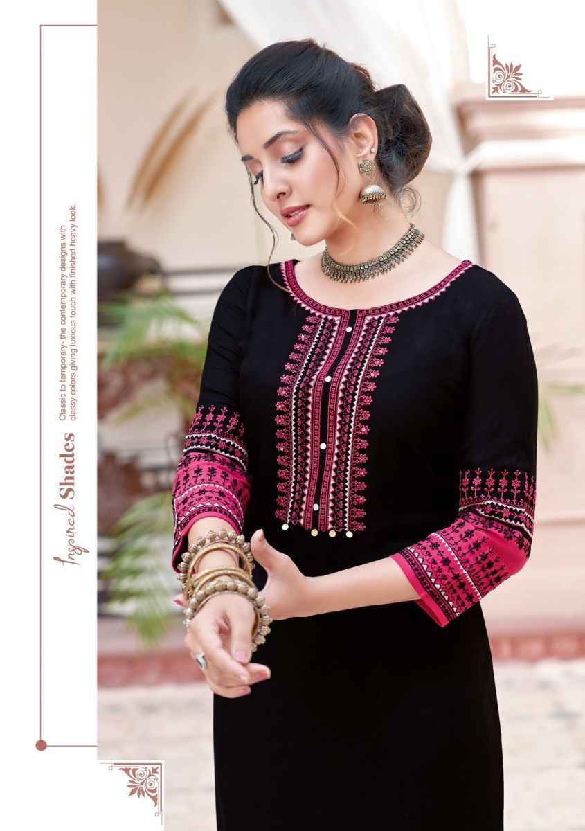 Wooglee Salonee Vol 5 Rayon Kurti 6 pcs Catalogue