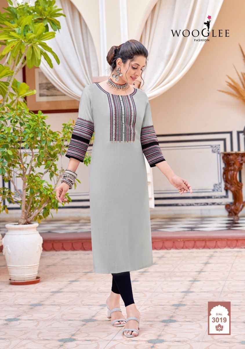 Wooglee Salonee Vol 5 Rayon Kurti 6 pcs Catalogue