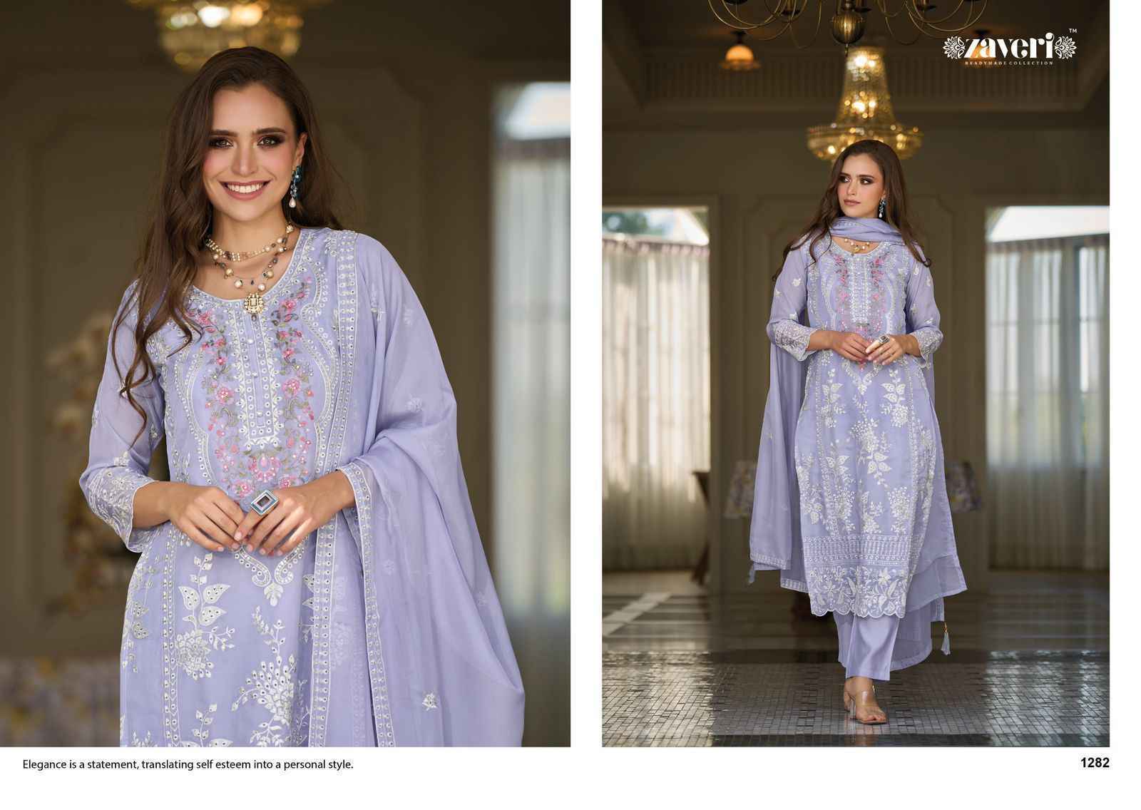 Zaveri Aahira Readymade Organza Dress 3 pcs Catalogue