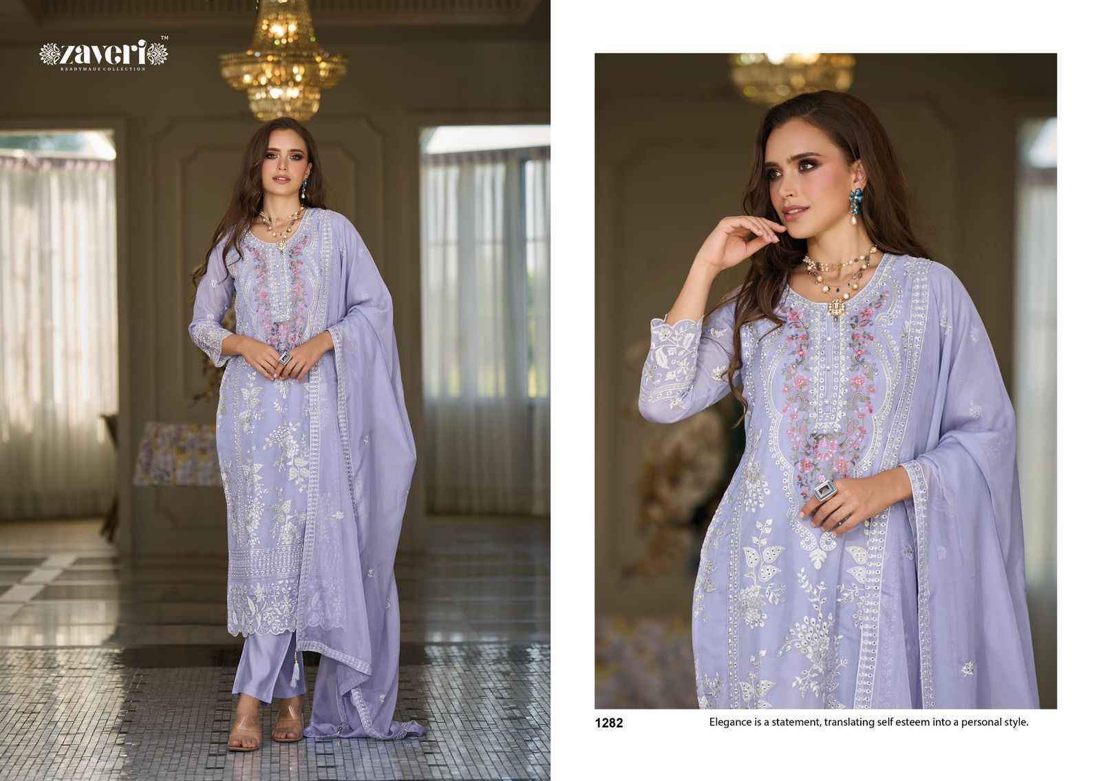 Zaveri Aahira Readymade Organza Dress 3 pcs Catalogue