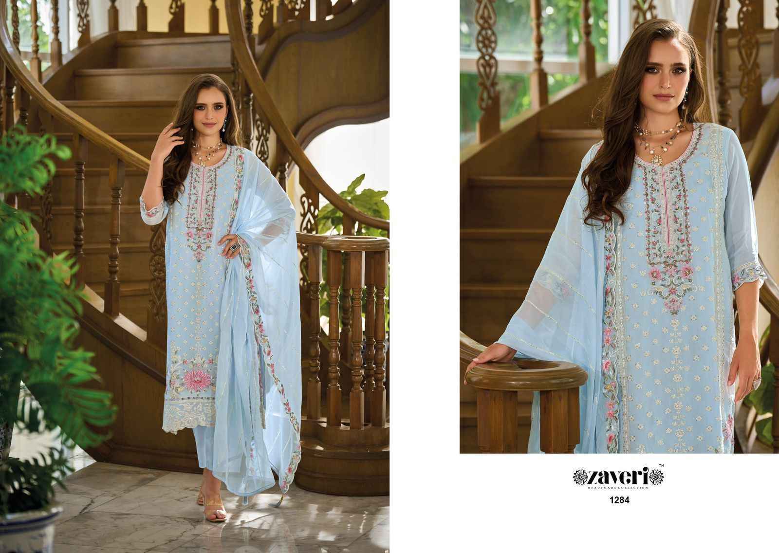 Zaveri Aahira Readymade Organza Dress 3 pcs Catalogue