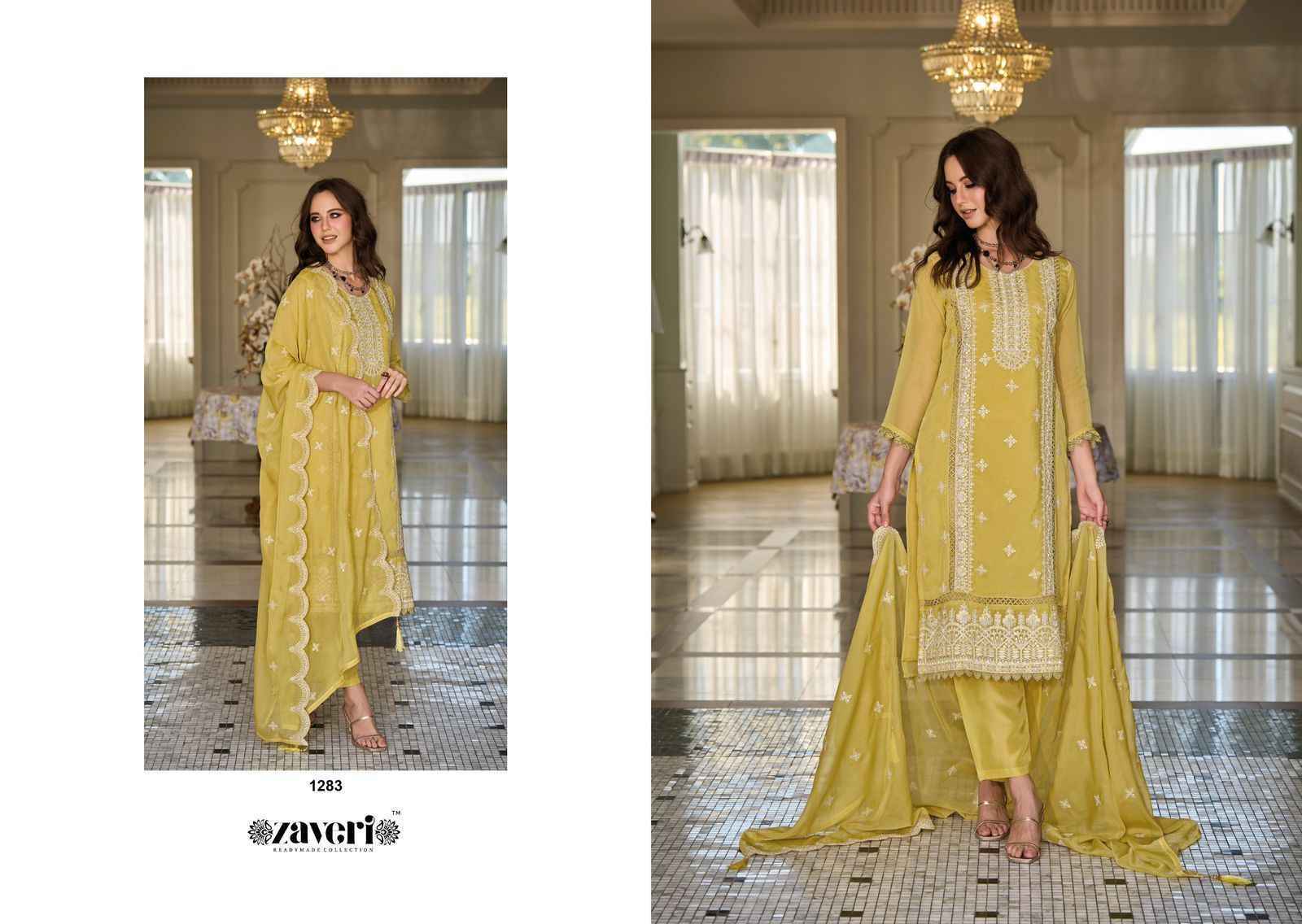 Zaveri Aahira Readymade Organza Dress 3 pcs Catalogue