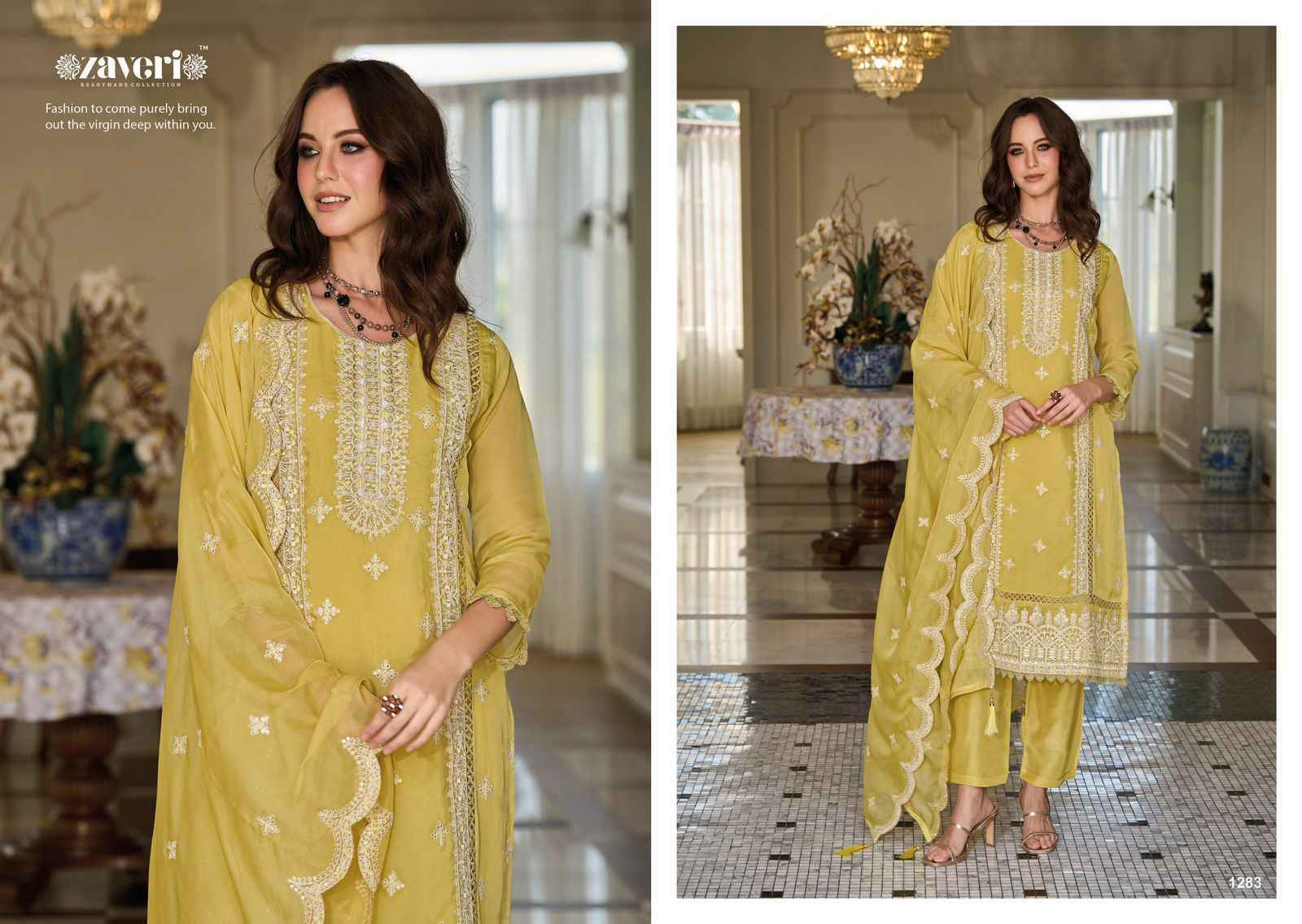 Zaveri Aahira Readymade Organza Dress 3 pcs Catalogue