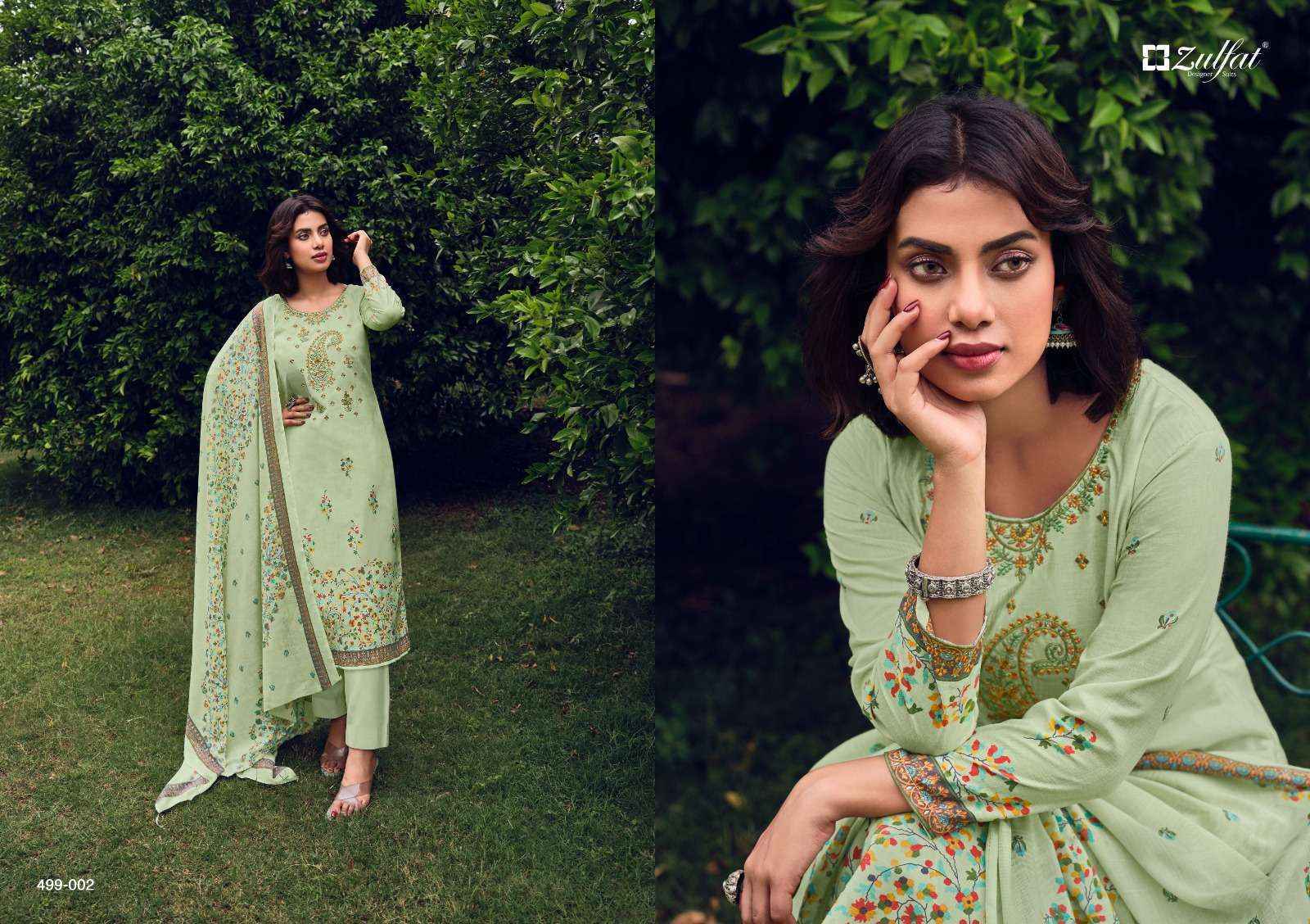 Zulfat Designer Chinaar Cotton Dress Material 10 pcs Catalogue