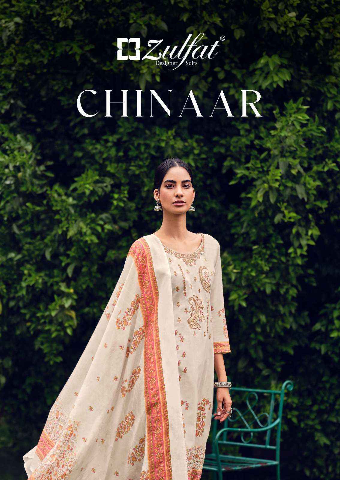 Zulfat Designer Chinaar Cotton Dress Material 10 pcs Catalogue