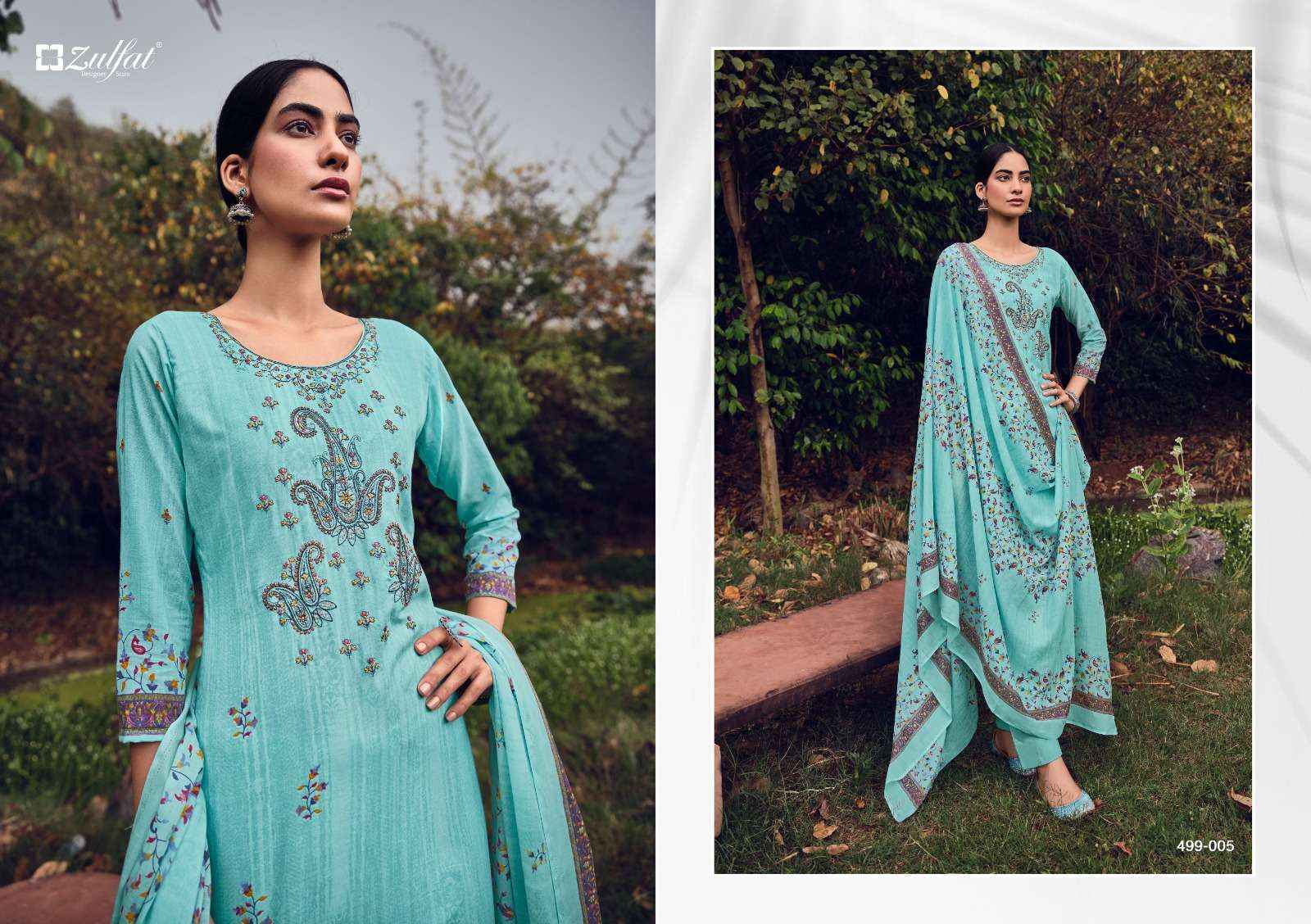 Zulfat Designer Chinaar Cotton Dress Material 10 pcs Catalogue