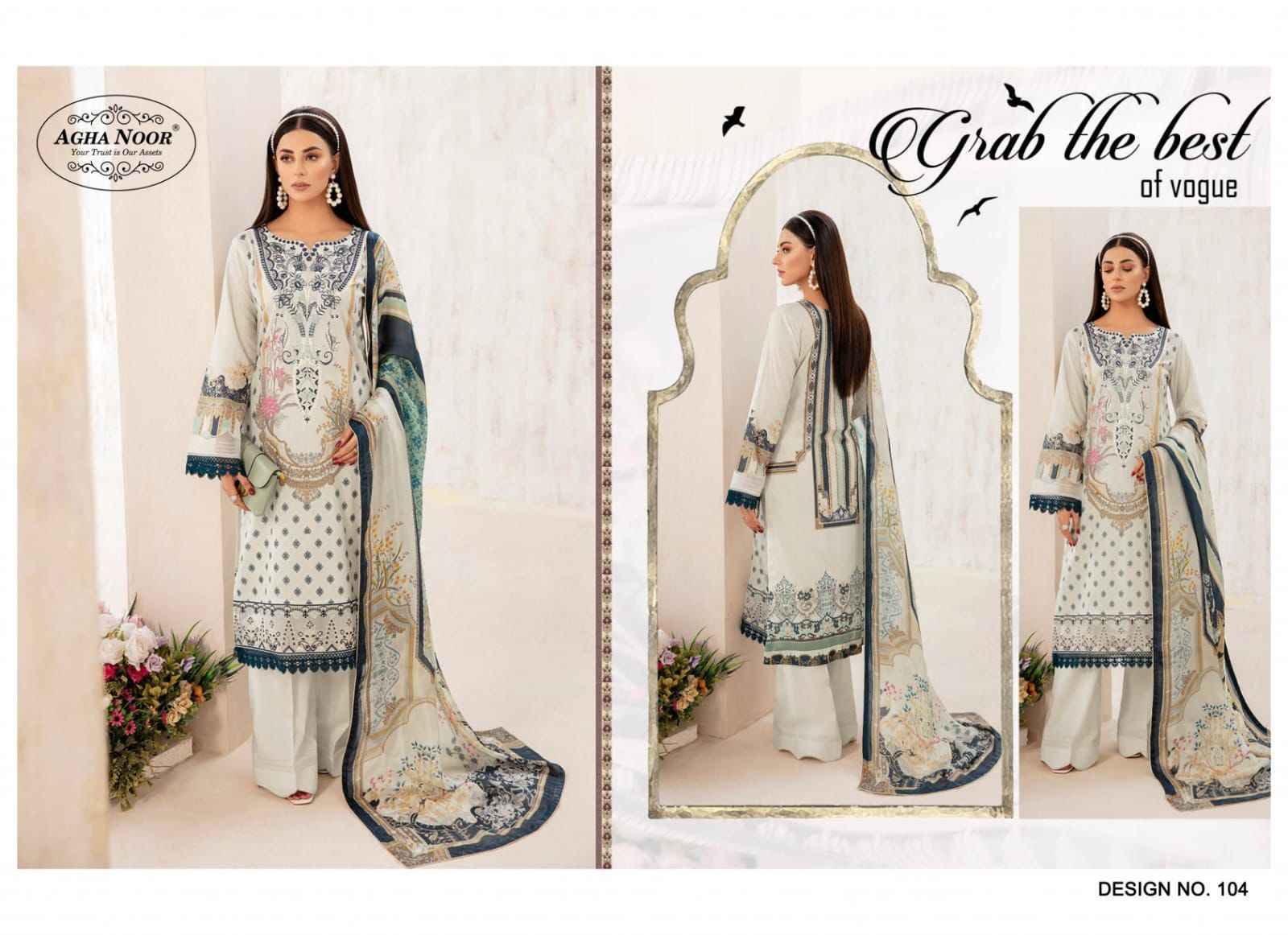 Agha Noor Rangrez Vol-1 Lawn Cotton Dress Material Wholesale Cotton Suits