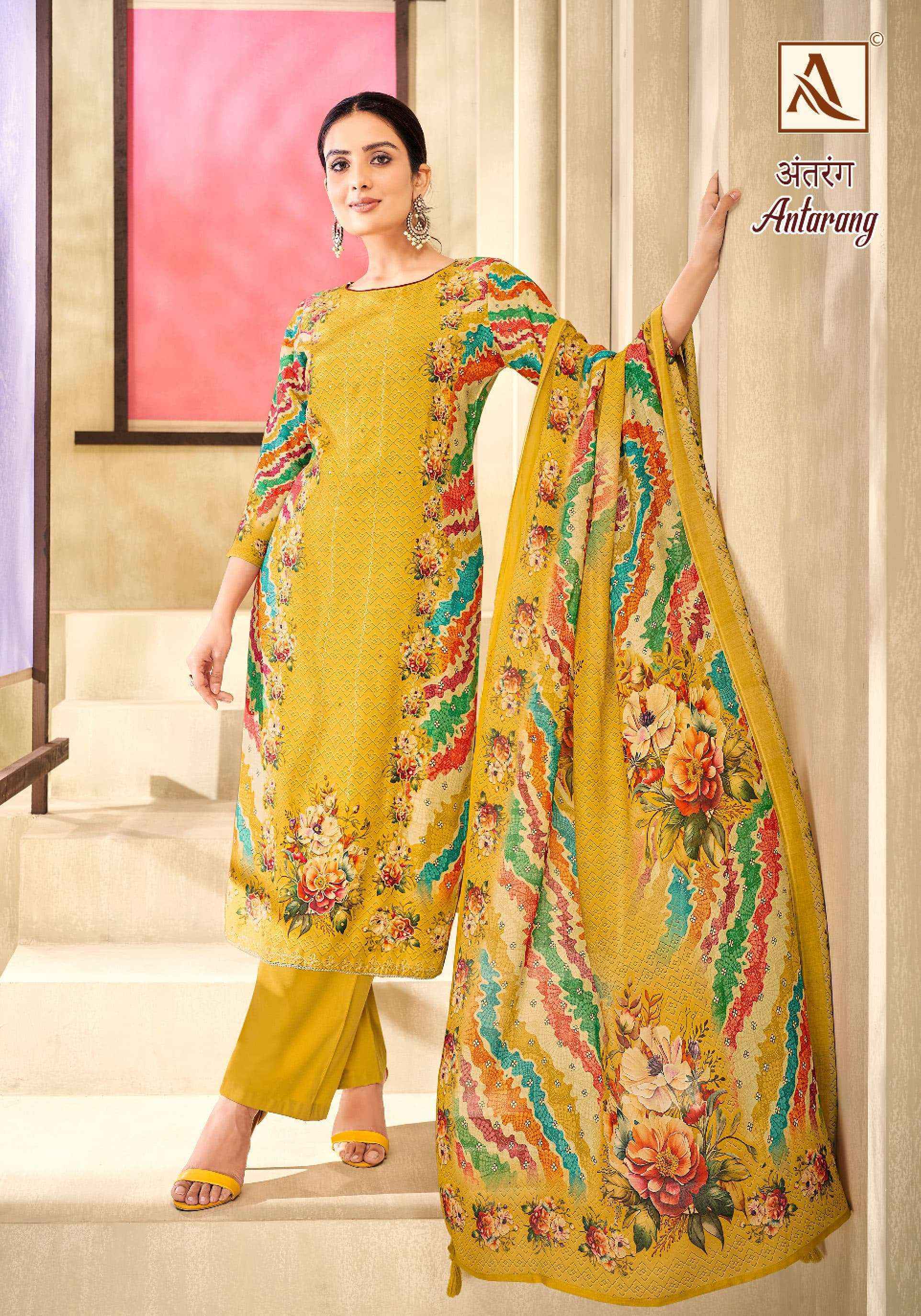 Alok Antarang Viscose Dress Material Wholesale Suits At Affordable Price